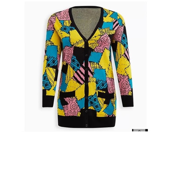 Torrid Disney The Nightmare Before Christmas Sally Cardigan Button Front Sweater - Picture 4 of 8
